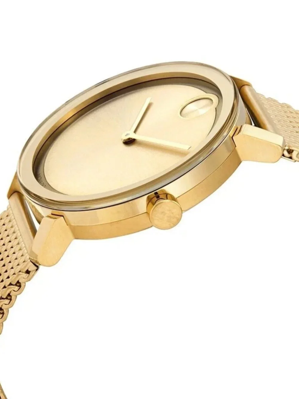 Movado Bold Mens Gold Tone Mesh Bracelet Brown Dial Watch